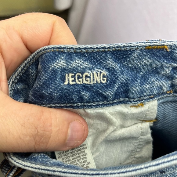 American Eagle Super Stretch Jegging Jeans Womens 6 Blue Denim Comfy 2497 - Picture 3 of 10